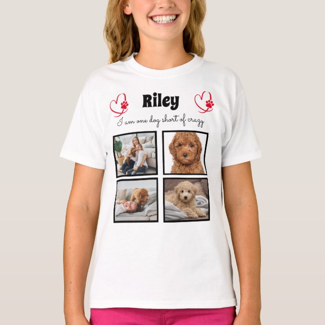 Camiseta de collage de fotos de 4 perros para chic (Anverso)