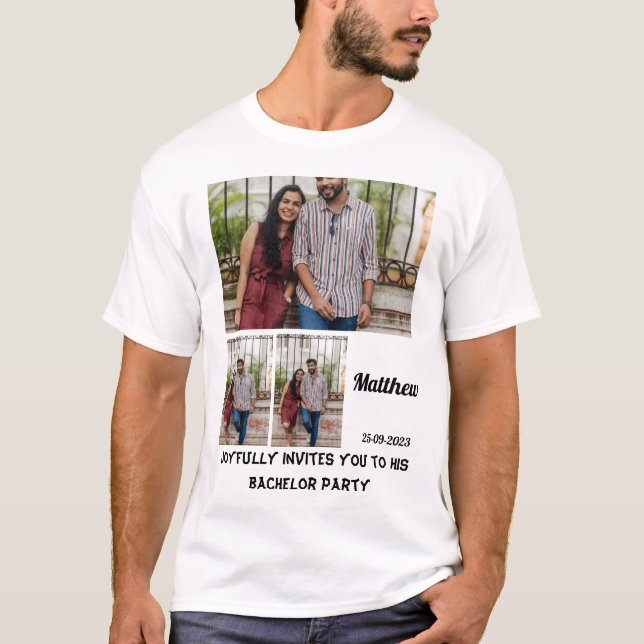Camiseta de Collage de fotos de Bacheler Party per (Anverso)