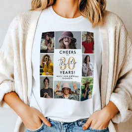 Camiseta de collage de fotos de cumpleaños 30 con 