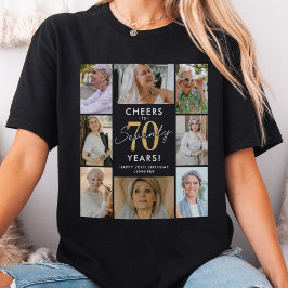 Camiseta de collage de fotos de cumpleaños 70 eleg