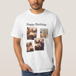 Camiseta de Collage de fotos de cumpleaños Minimal