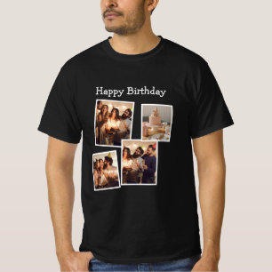 Camiseta de Collage de fotos de cumpleaños Minimal