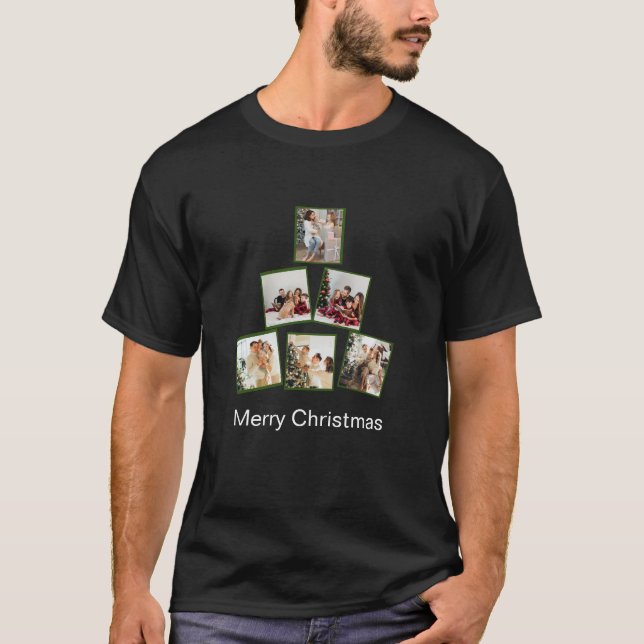 Camiseta de Collage de fotos de Navidades modernos (Anverso)