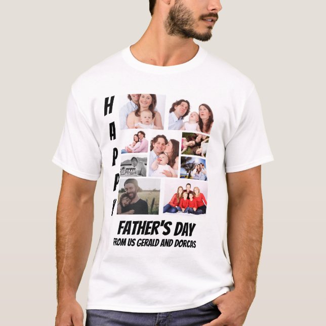 Camiseta de Collage de fotos personalizada del Día (Anverso)
