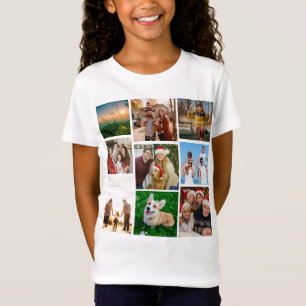 Camiseta de collage de fotos personalizadas, 9 fot