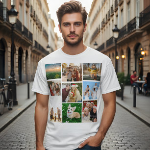 Camiseta de collage de fotos personalizadas, 9 fot