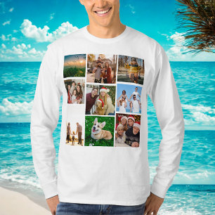 Camiseta de collage de fotos personalizadas, 9 fot