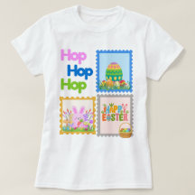 Camiseta de Collage de Pascua Lindo Hop Hop Hop