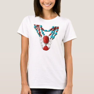 Camiseta de collar de mujeres turquesas de coral r