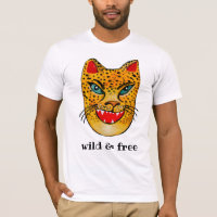 Camiseta de color acuática jaguar salvaje y libre