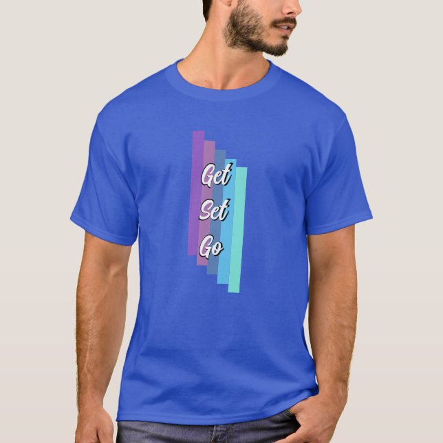 Camiseta de color azul con diseño fresco activo (Anverso)