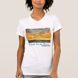 Camiseta de color azul Sunset Fine Cotton para muj
