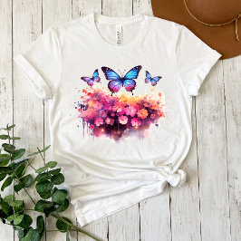 Camiseta de color mariposa desordenada