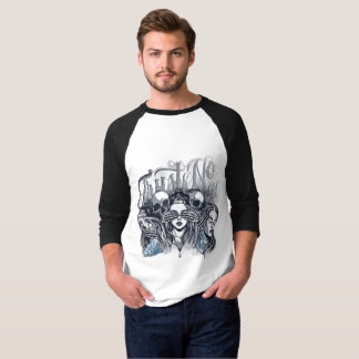 Camiseta de color negro y blanco para hombres y mu