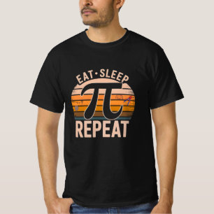 Camiseta de comer dormir Pi repetir – Camiseta de 