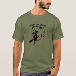 Camiseta de comerciante de velas de bruja montando
