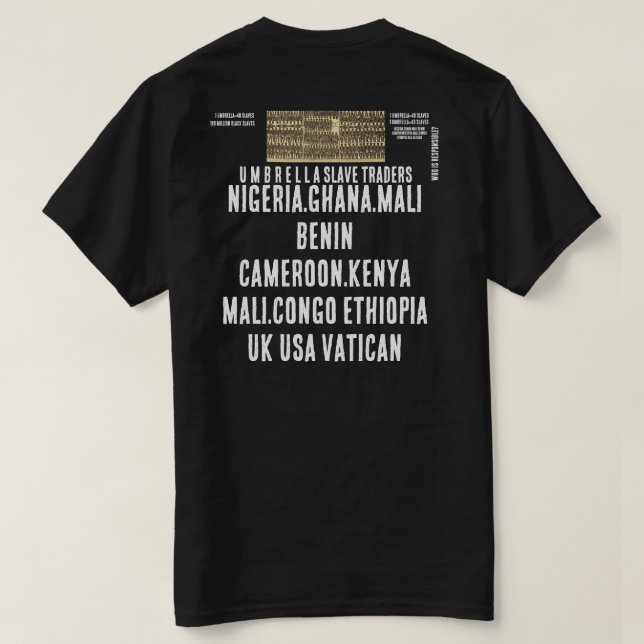 Camiseta de comerciantes de esclavos de paraguas (Reverso del diseño)