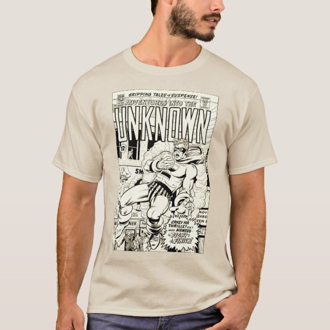 Camiseta de cómic 'Aventuras en lo DESCONOCIDO' de (Anverso)