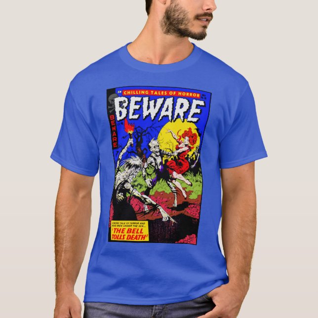 Camiseta de cómic de terror de los años 50 BEWARE (Anverso)