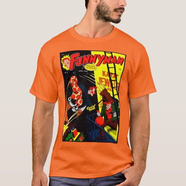 Camiseta de cómic 'FUNNYMAN' de los años 40 (Anverso)