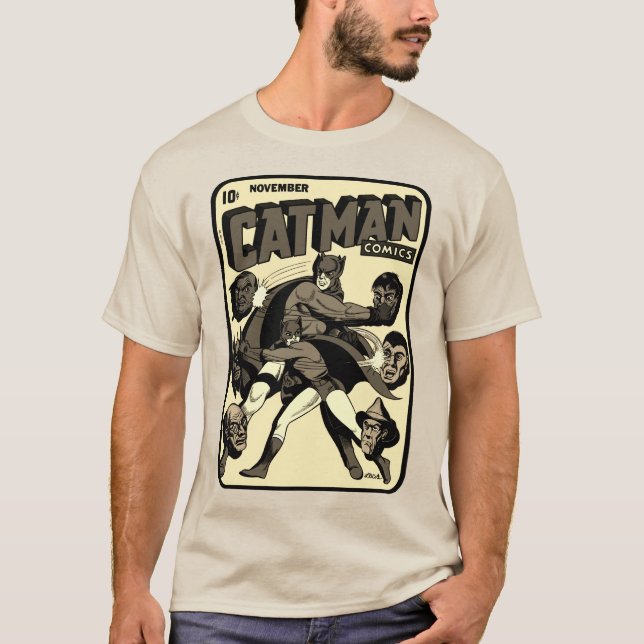 Camiseta de cómics CAT-MAN de los años 40 (Anverso)