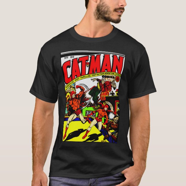 Camiseta de cómics CAT-MAN de los años 40 (Anverso)