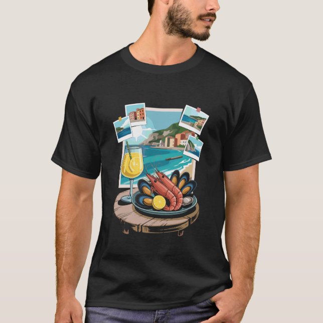 Camiseta de comida mediterránea Boceto Foodie (Anverso)
