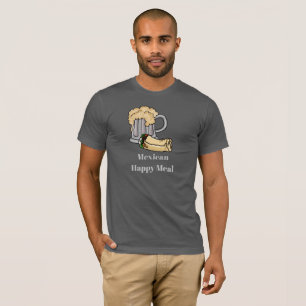 Camiseta de comida mexicana feliz de cerveza y bur
