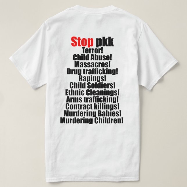 Camiseta De común acuerdo contra terrorismo del pkk (Reverso del diseño)