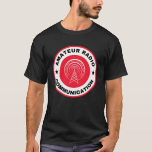 Camiseta de comunicación de radio amateur roja