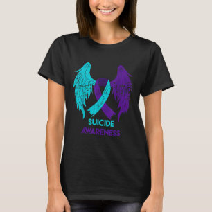 Camiseta de Conciencia del Suicidio Alas y Cinta V