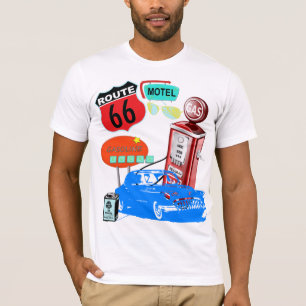 camiseta de conducción retra de la ruta 66