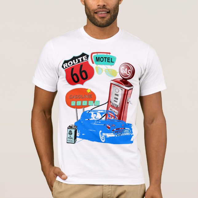 camiseta de conducción retra de la ruta 66 (Anverso)