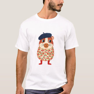 Camiseta de conejillo de indias con boina - Camise