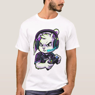 Camiseta de conejito gamer genial