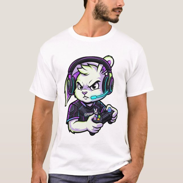 Camiseta de conejito gamer genial (Anverso)