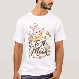 Camiseta de conejito lindo a la luna