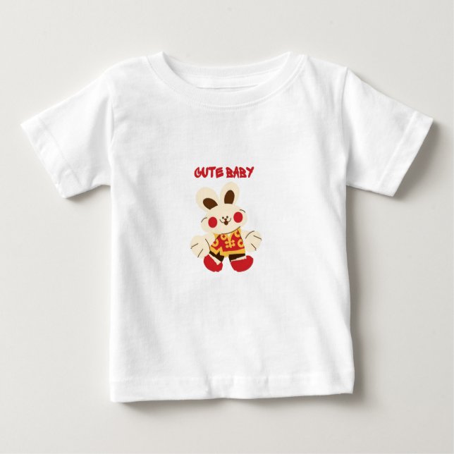Camiseta de conejo bebé "CUTE BABY RABIT T-SHIRT" (Anverso)