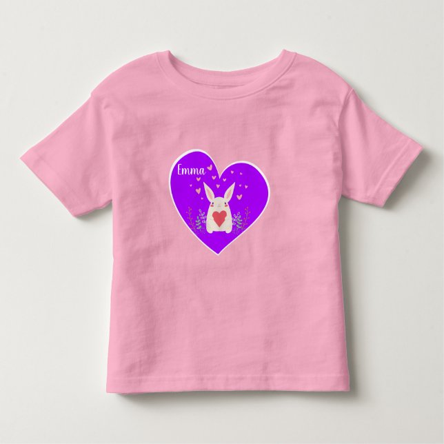 Camiseta de conejo con corazones (Anverso)