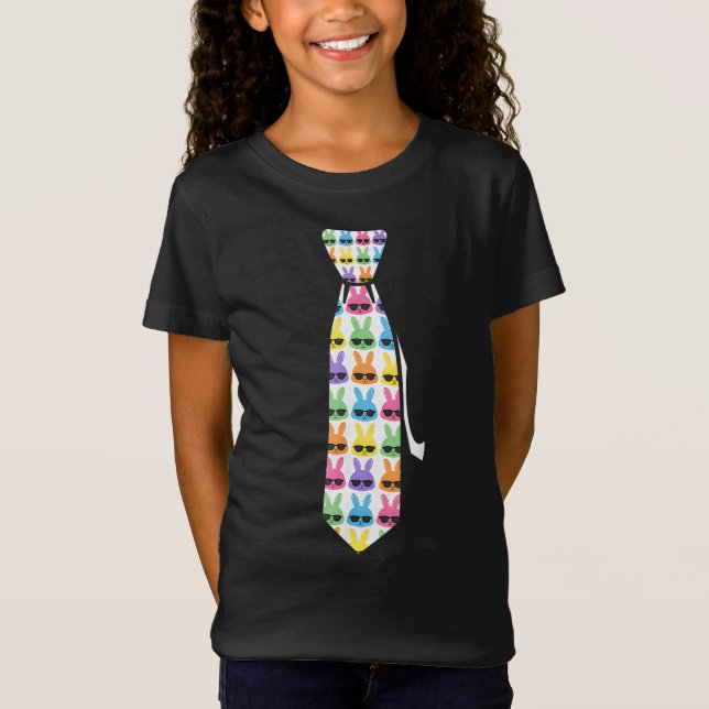 camiseta de conejo de corbata de pascua, tee de pa (Anverso)