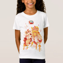 Camiseta de conejo de danza del león en Año Nuevo 