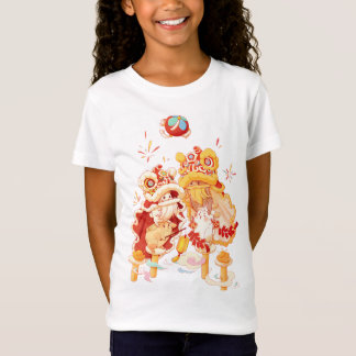 Camiseta de conejo de danza del león en Año Nuevo 