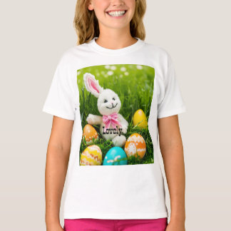 Camiseta de conejo de pascua feliz