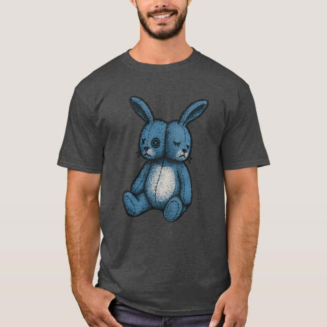 Camiseta de conejo de peluche azul Misfit (Anverso)