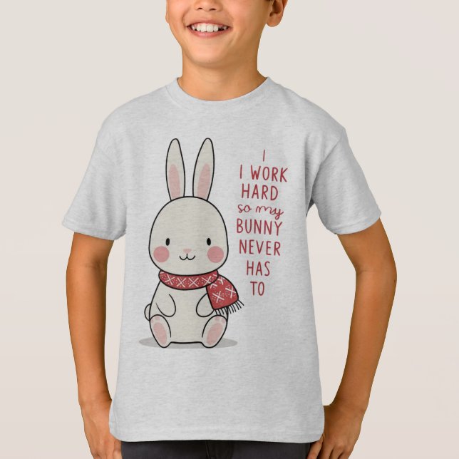 Camiseta de conejo feliz - Personalizado Minimalis (Anverso)