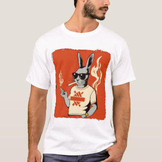 Camiseta de conejo fumador