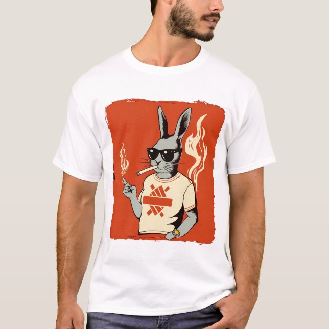 Camiseta de conejo fumador (Anverso)