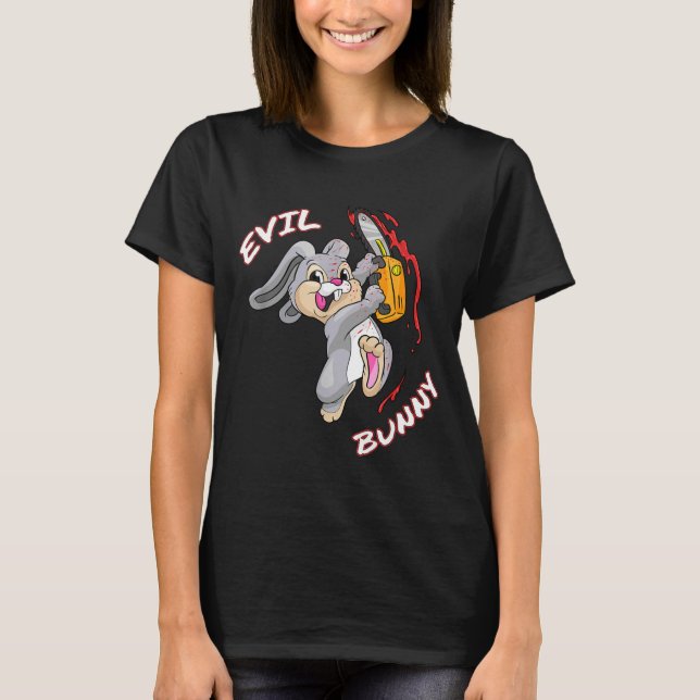 Camiseta de conejo malvado Halloween divertida Ase (Anverso)