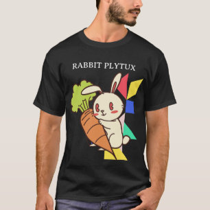 Camiseta de conejo retro con zanahoria adorable