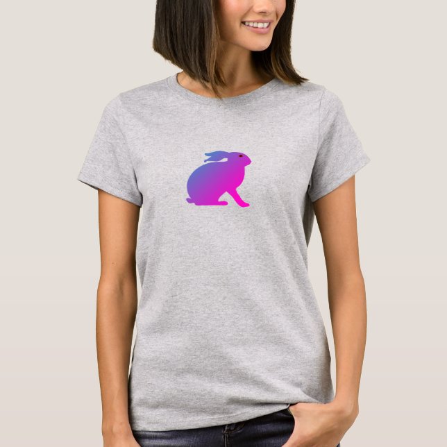 Camiseta de conejo rosa y púrpura (Anverso)
